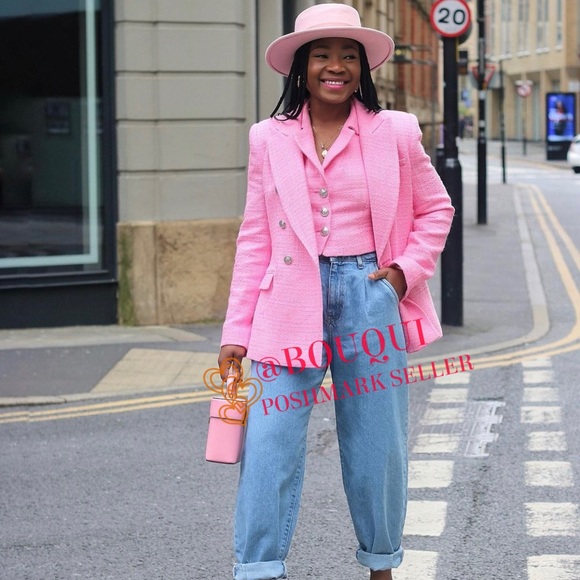 Pink Zara Long Jackets NWT ZARA WOMEN FITTED INVERTED LAPEL FROCK COAT